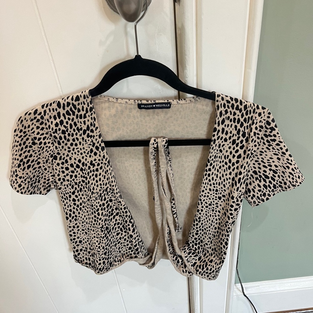 Brandy Melville wrap cheetah print top
